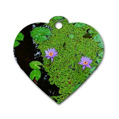 Lily Pond Dog Tag Heart (one Side) by okhismakingart