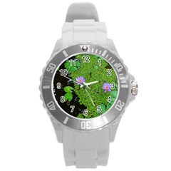 Lily Pond Round Plastic Sport Watch (l) by okhismakingart