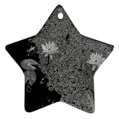 Black And White Lily Pond Ornament (star) by okhismakingart