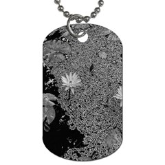 Black And White Lily Pond Dog Tag (two Sides) by okhismakingart