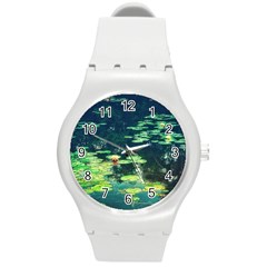Lily Pond Ii Round Plastic Sport Watch (m) by okhismakingart