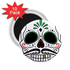 Day Of The Dead Skull Sugar Skull 2 25  Magnets (10 Pack) 