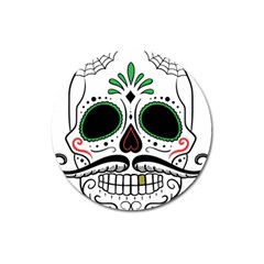 Day Of The Dead Skull Sugar Skull Magnet 3  (round)