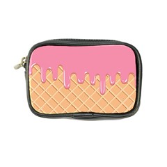 Ice Cream Pink Melting Background With Beige Cone Coin Purse by genx
