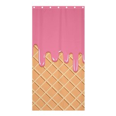 Ice Cream Pink Melting Background With Beige Cone Shower Curtain 36  X 72  (stall)  by genx