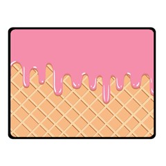 Ice Cream Pink Melting Background With Beige Cone Double Sided Fleece Blanket (small)  by genx