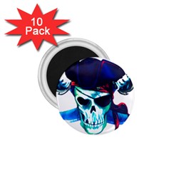 Skull Pirates Symbol Skeleton 1 75  Magnets (10 Pack) 