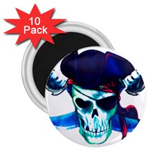 Skull Pirates Symbol Skeleton 2 25  Magnets (10 Pack) 