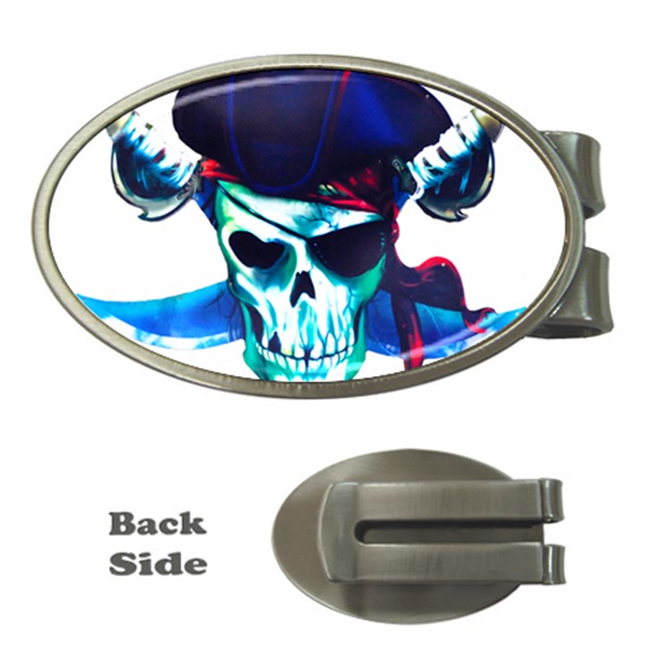 Skull Pirates Symbol Skeleton Money Clips (Oval) 