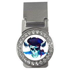 Skull Pirates Symbol Skeleton Money Clips (cz) 