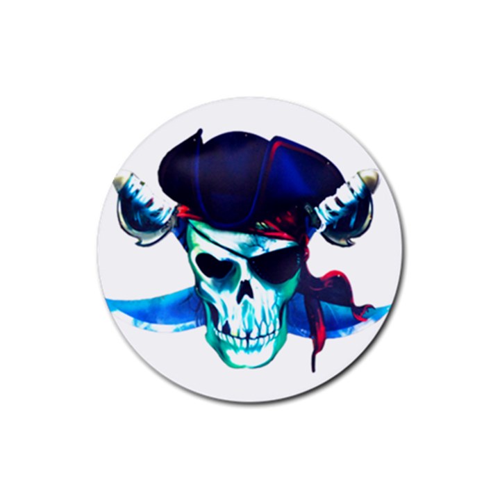 Skull Pirates Symbol Skeleton Rubber Coaster (Round) 