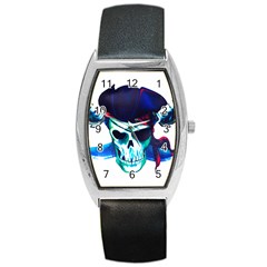 Skull Pirates Symbol Skeleton Barrel Style Metal Watch by Sudhe