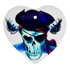 Skull Pirates Symbol Skeleton Heart Ornament (two Sides)