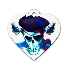 Skull Pirates Symbol Skeleton Dog Tag Heart (one Side)