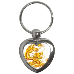 Chinese Dragon Golden Key Chains (heart) 