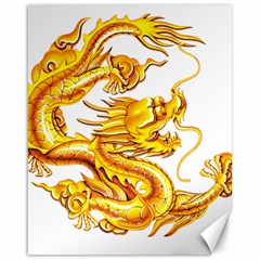 Chinese Dragon Golden Canvas 16  X 20 