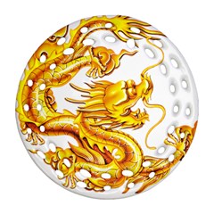 Chinese Dragon Golden Ornament (round Filigree) by Sudhe