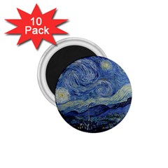 The Starry Night Starry Night Over The Rhne Pain 1 75  Magnets (10 Pack) 