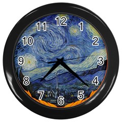 The Starry Night Starry Night Over The Rhne Pain Wall Clock (black)