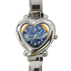 The Starry Night Starry Night Over The Rhne Pain Heart Italian Charm Watch