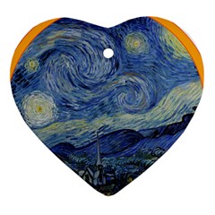 The Starry Night Starry Night Over The Rhne Pain Heart Ornament (two Sides)