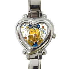 Vincent Van Gogh Cartoon Beard Illustration Bearde Heart Italian Charm Watch