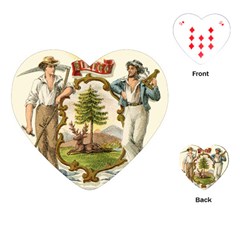 Historic Maine State Coat Of Arms, 1876 Playing Cards (heart) by abbeyz71