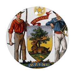 Maine State Coat Of Arms (str?hl), 1899 Ornament (round) by abbeyz71