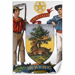 Maine State Coat Of Arms (str?hl), 1899 Canvas 12  X 18  by abbeyz71