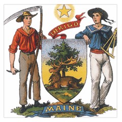 Maine State Coat Of Arms (str?hl), 1899 Large Satin Scarf (square)