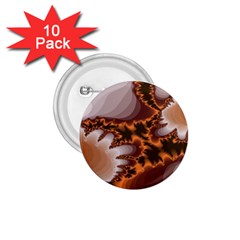 Fractal Pattern Shades Of Brown 1 75  Buttons (10 Pack)