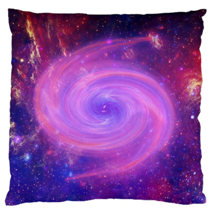 Spiral Strudel Galaxy Eddy Fractal Large Flano Cushion Case (One Side)