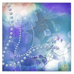 Wonderful Floral Design With Pearls Large Satin Scarf (square)