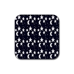 Starry Night Cartoon Print Pattern Rubber Coaster (square)  by dflcprintsclothing