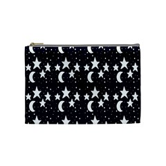 Starry Night Cartoon Print Pattern Cosmetic Bag (medium) by dflcprintsclothing