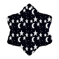 Starry Night Cartoon Print Pattern Ornament (snowflake) by dflcprintsclothing