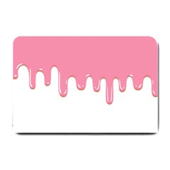 Ice Cream Pink Melting Background Bubble Gum Small Doormat by genx