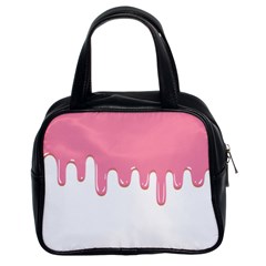 Ice Cream Pink Melting Background Bubble Gum Classic Handbag (two Sides) by genx