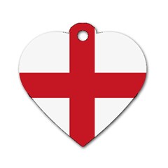 Flag Of England Dog Tag Heart (one Side) by abbeyz71