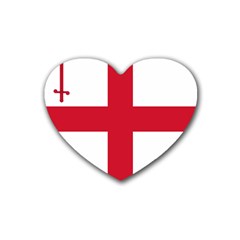 Flag Of City Of London Heart Coaster (4 Pack) 