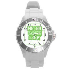 Never Look Back Round Plastic Sport Watch (l) by Melcu