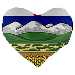 Provincial Shield of Alberta Large 19  Premium Heart Shape Cushions