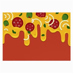 Pizza Topping Funny Modern Yellow Melting Cheese And Pepperonis Large Glasses Cloth by genx
