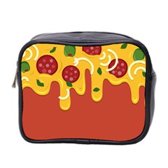 Pizza Topping Funny Modern Yellow Melting Cheese And Pepperonis Mini Toiletries Bag (two Sides) by genx