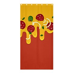 Pizza Topping Funny Modern Yellow Melting Cheese And Pepperonis Shower Curtain 36  X 72  (stall)  by genx