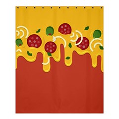 Pizza Topping Funny Modern Yellow Melting Cheese And Pepperonis Shower Curtain 60  X 72  (medium)  by genx