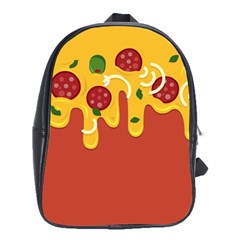 Pizza Topping Funny Modern Yellow Melting Cheese And Pepperonis School Bag (xl) by genx