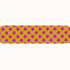 Pink Stars Pattern On Yellow Large Bar Mats by BrightVibesDesign