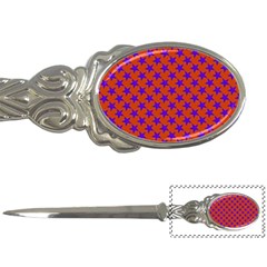 Purple Stars Pattern On Orange Letter Opener by BrightVibesDesign