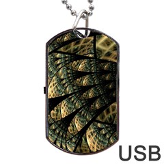 Pattern Abstract Fractals Dog Tag Usb Flash (one Side) by Pakrebo